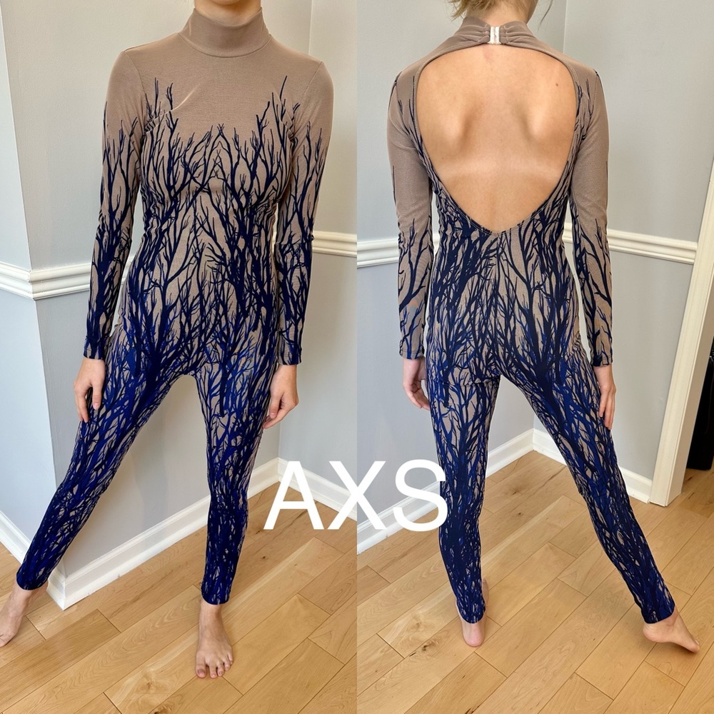 Navy/tan unitard AXS